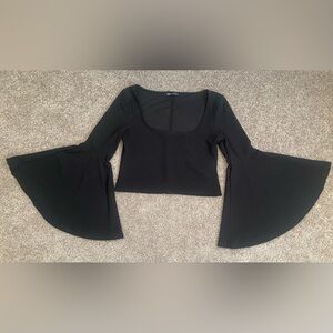 Y2K gothic bell sleeve whimsigoth Zara crop top goth vampire trad hot topic